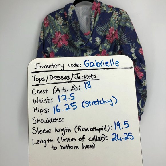 Bench floral navy windbreaker hooded full zip jacket size L (fits like small) - Picture 13 of 14